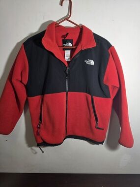 The North Face Red Fleece Jacket with Black Panels